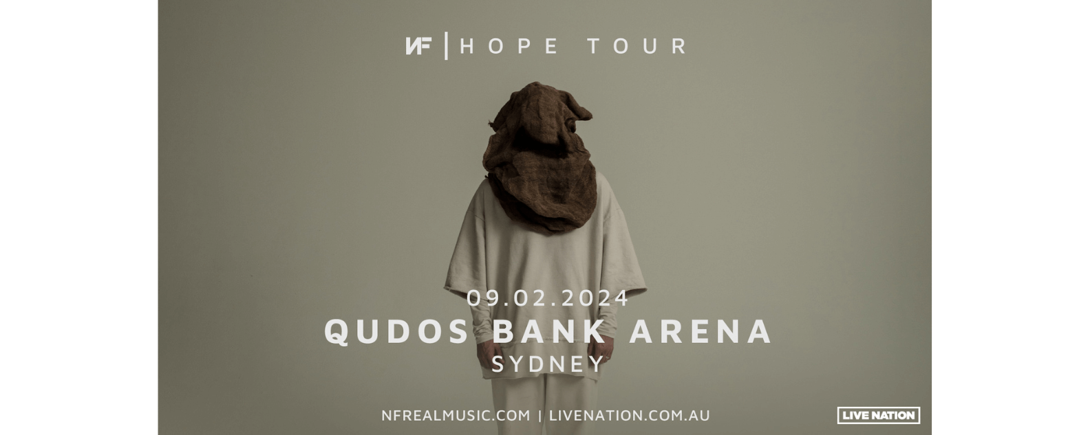 NF | HOPE Tour Qudos Bank Arena banner