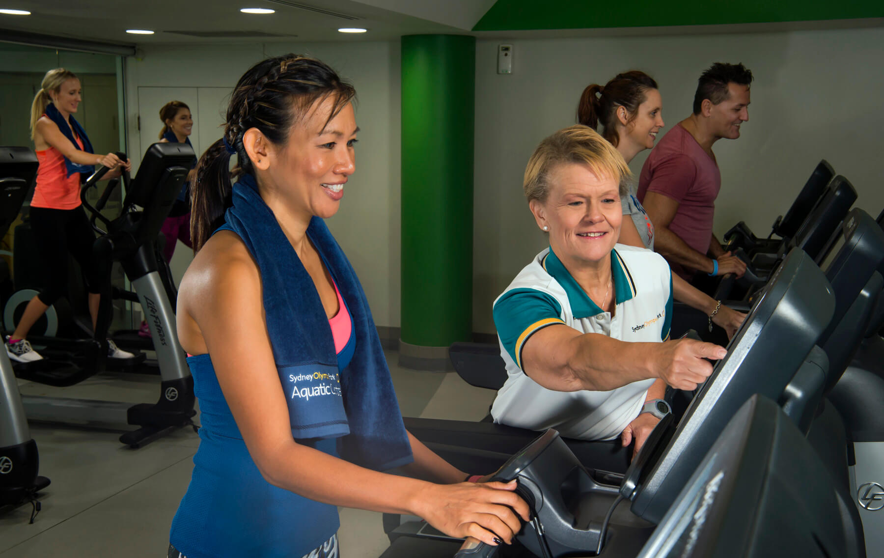 Woman on treadmill at the Health Club