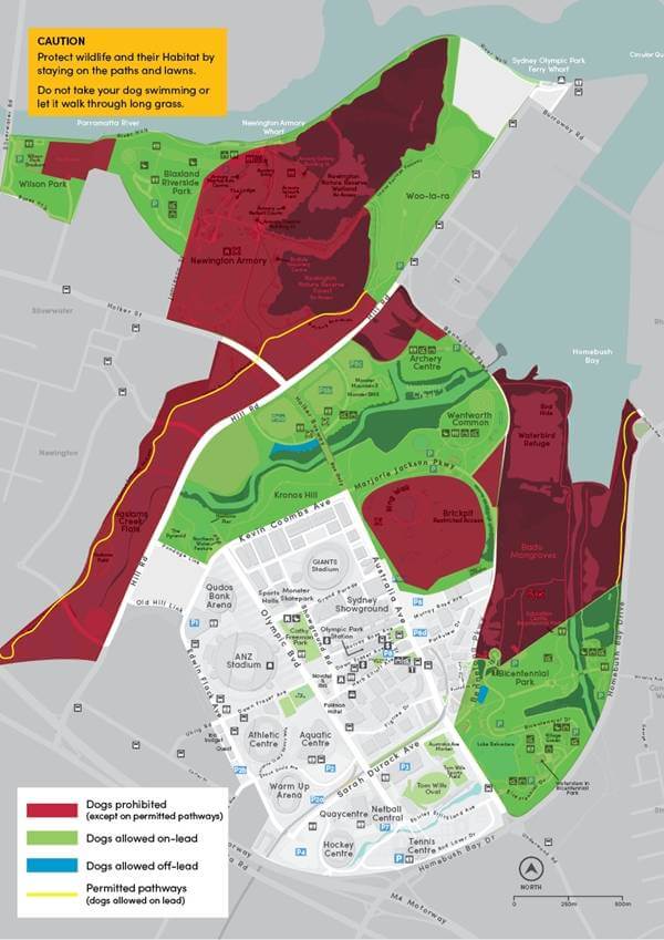 Map of where dogs are allowed in the Park