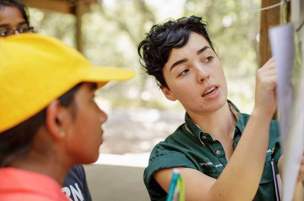 Students watching and listening to teacher