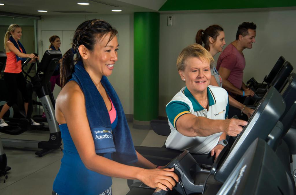 Woman on treadmill at the Health Club