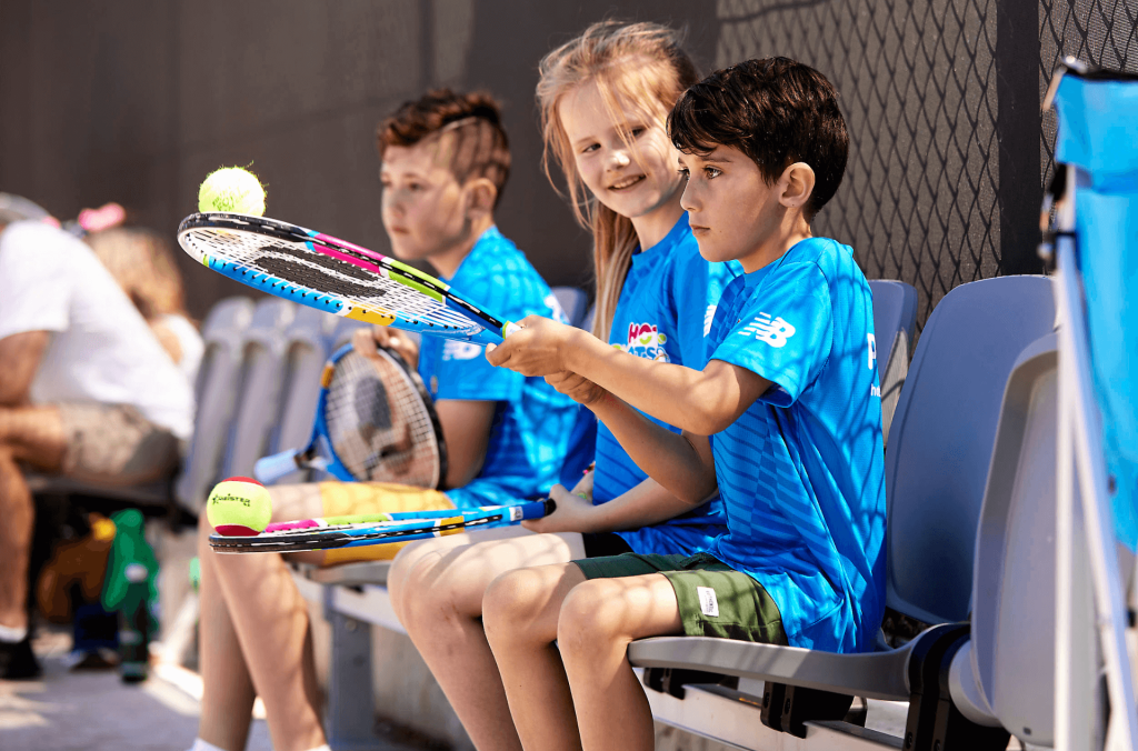 Young people with racquets